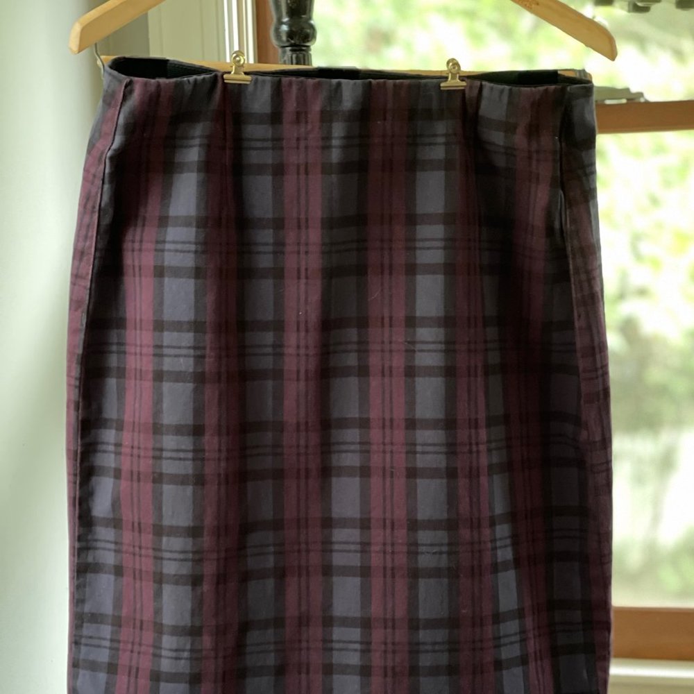 Dark Academia Plaid Pencil Skirt
